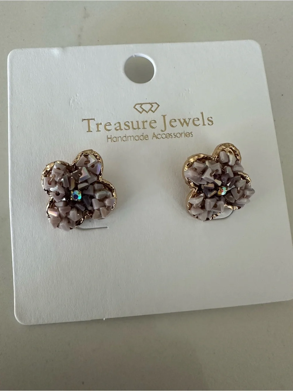 Treasure Jewels Pink Floral Earrings